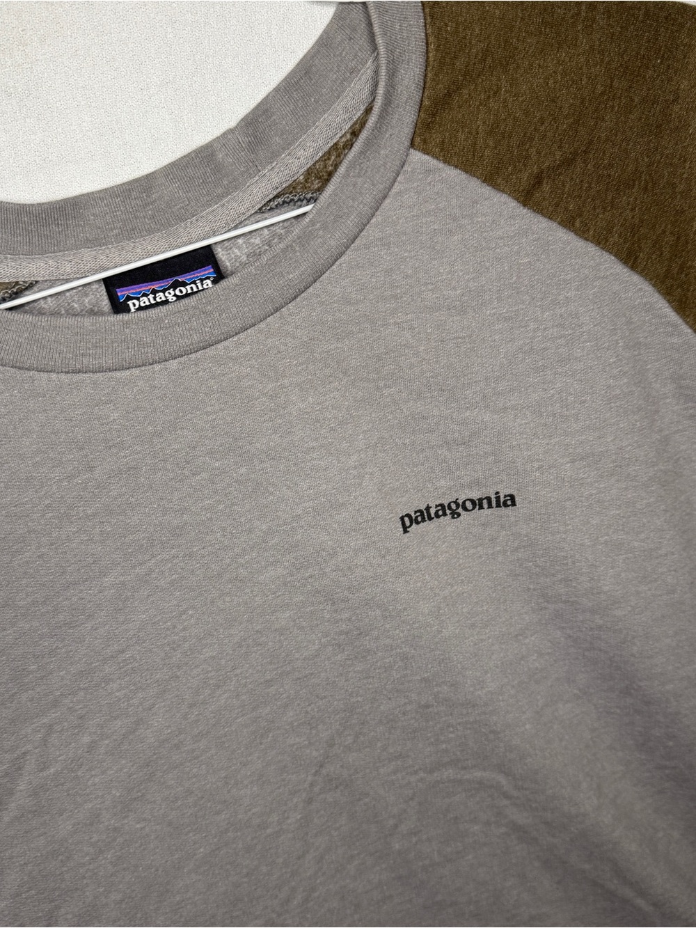 Patagonia Crewneck Shirt in Gray with Olive Raglan Sleeves